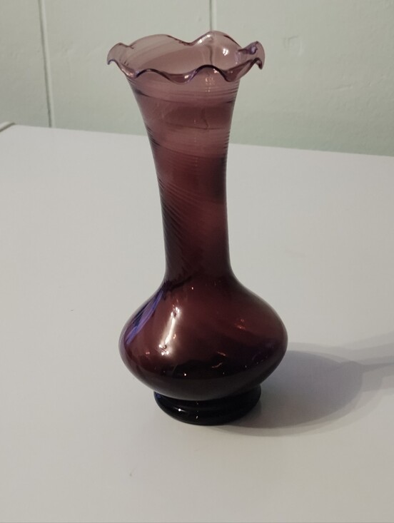 Other - Vintage Hand blown Purple Amethyst Glass Bud Vase